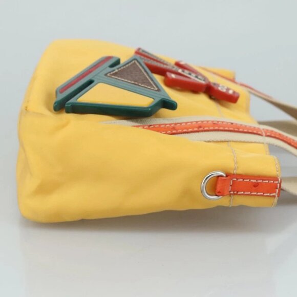 PRADA Hand Bag Nylon Yellow - Picture 4 of 15